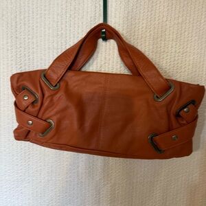 Elegant Burnt Orange Leather Clutch